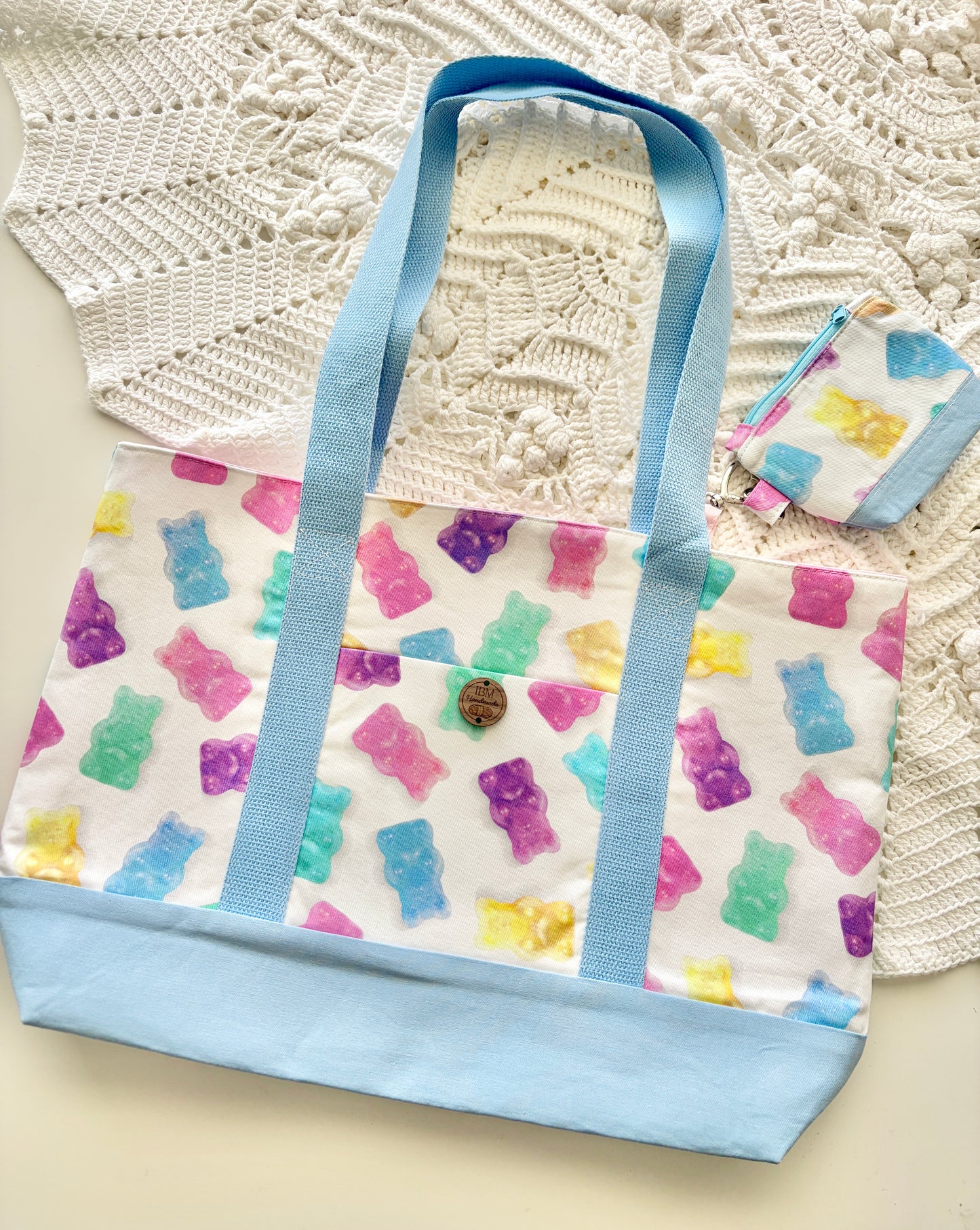 Gummy Bears - Knitting & Crochet Project Tote with Matching Pouch